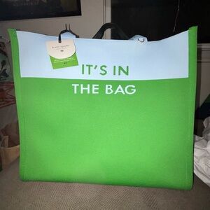 Kate Spade Vibrant Green and White Tote